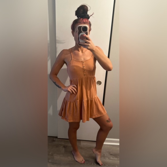 Roxy Terracotta Smocked Dress - Picture 3 of 8